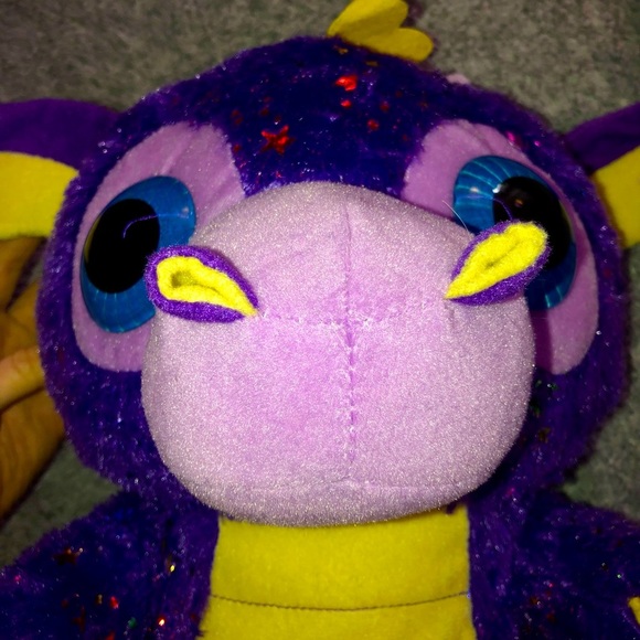 Peek A Boo Sparkly Star Plush Horned Purple Dragon - Picture 4 of 10